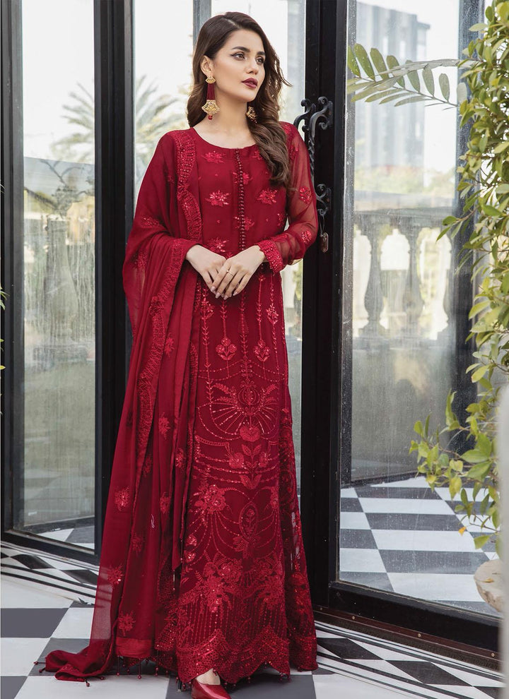Mahyar By Alizeh Fashions Embroidered Chiffon Suits Unstitched 3 Piece AFB21-C5 01 Ruhe - Festive Collection