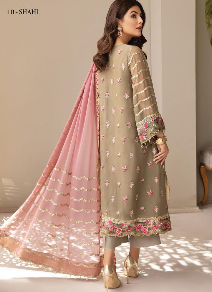 Mahyar By Alizeh Fashions Embroidered Chiffon Suits Unstitched 3 Piece AFB21-C5 10 Shahi - Festive Collection