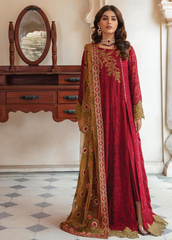 Majestic by Imrozia Embroidered Chiffon Suits Unstitched 3 Piece IMP22MA M-04 Morocan Glam - Premium Collection