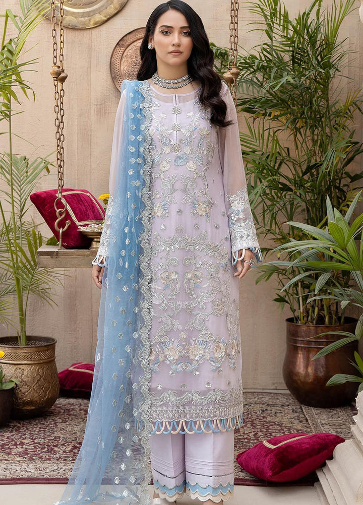 Exquise Majestic By Imrozia Premium Embroidered Chiffon Suits Unstitched 3 Piece IMP23EM M-22 Mehtab - Festive Collection