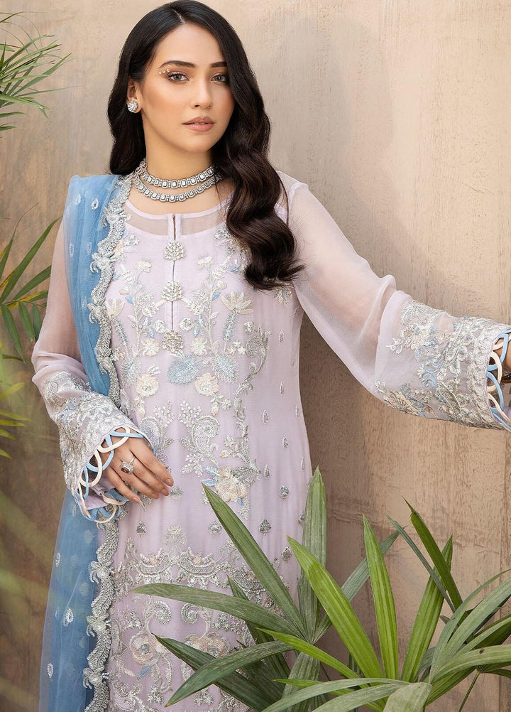 Exquise Majestic By Imrozia Premium Embroidered Chiffon Suits Unstitched 3 Piece IMP23EM M-22 Mehtab - Festive Collection