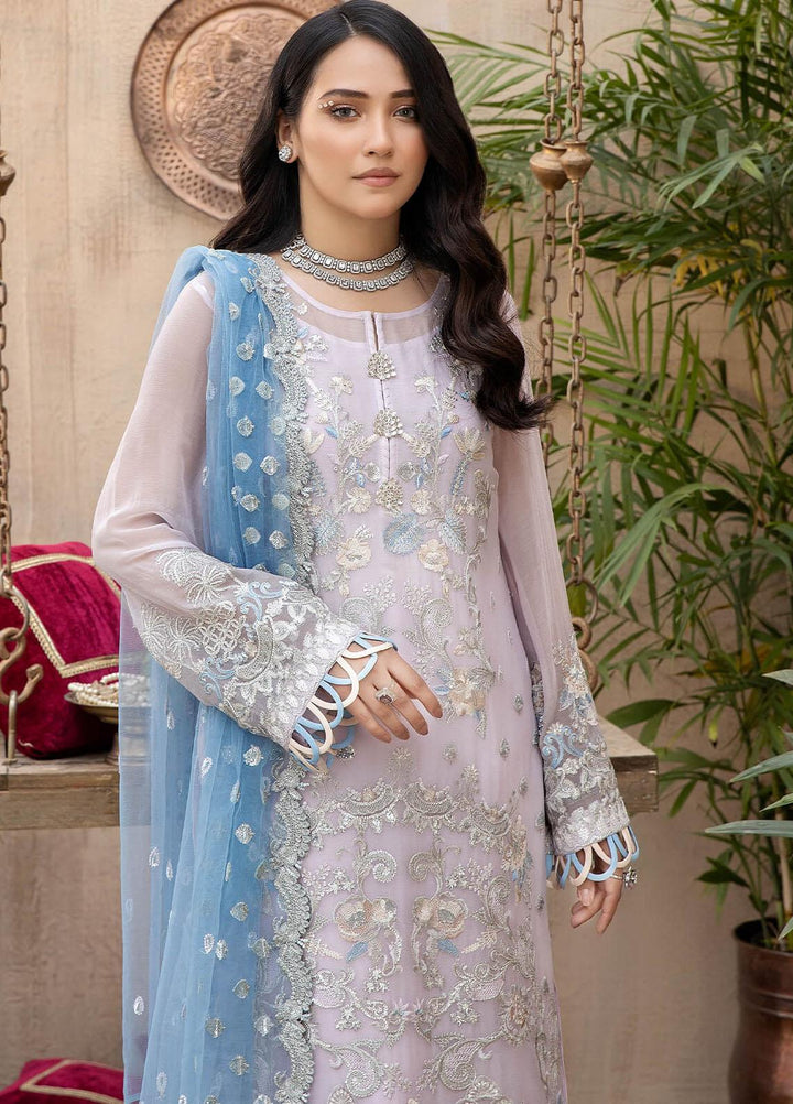 Exquise Majestic By Imrozia Premium Embroidered Chiffon Suits Unstitched 3 Piece IMP23EM M-22 Mehtab - Festive Collection