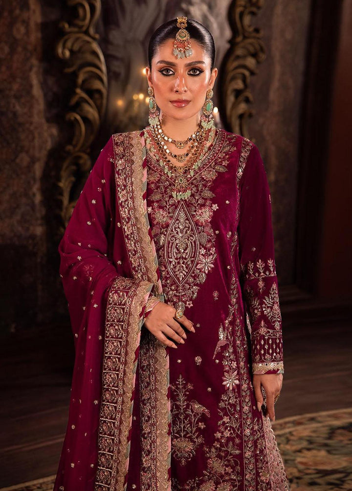 Makhmal By Asim Jofa Embroidered Velvet Suits Unstitched 3 Piece AJ23MK AJMM-03 - Wedding Collection