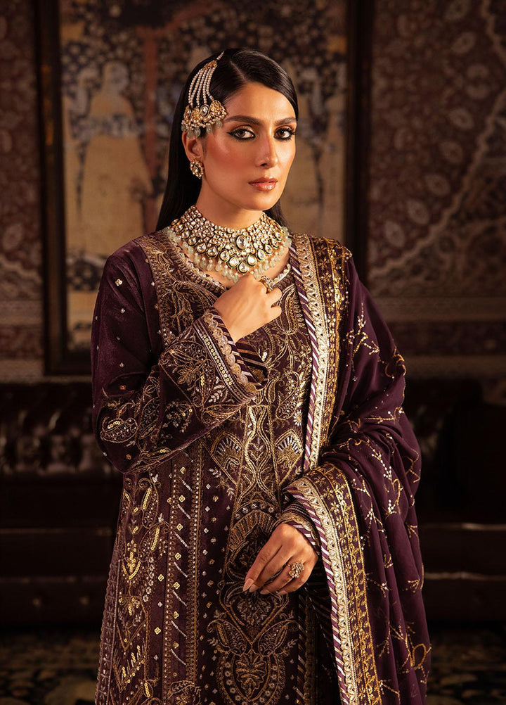 Makhmal By Asim Jofa Embroidered Velvet Suits Unstitched 3 Piece AJ23MK AJMM-06 - Wedding Collection