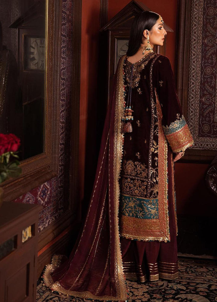 Makhmal By Asim Jofa Embroidered Velvet Suits Unstitched 3 Piece AJ23MK AJMM-09 - Wedding Collection