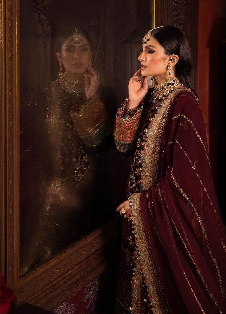Makhmal By Asim Jofa Embroidered Velvet Suits Unstitched 3 Piece AJ23MK AJMM-09 - Wedding Collection