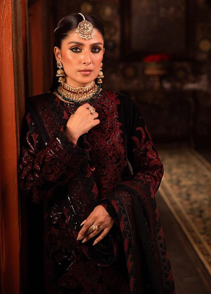 Makhmal By Asim Jofa Embroidered Velvet Suits Unstitched 3 Piece AJ23MK AJMM-12 - Wedding Collection