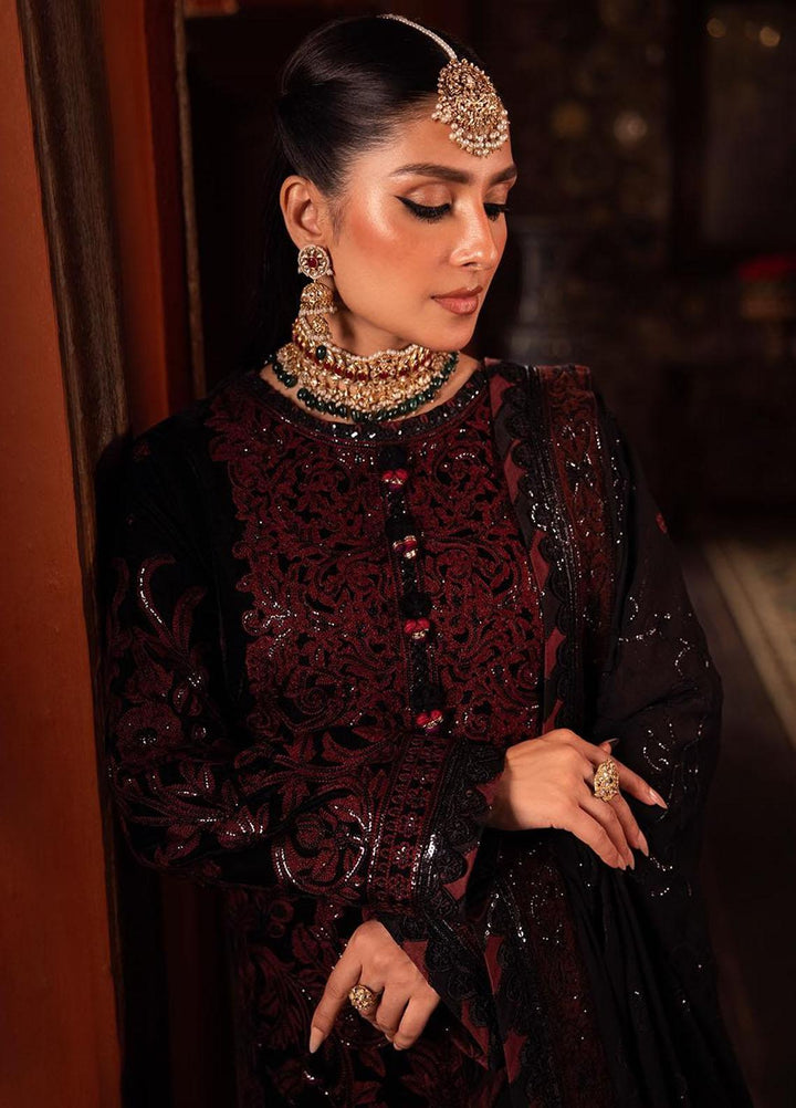 Makhmal By Asim Jofa Embroidered Velvet Suits Unstitched 3 Piece AJ23MK AJMM-12 - Wedding Collection