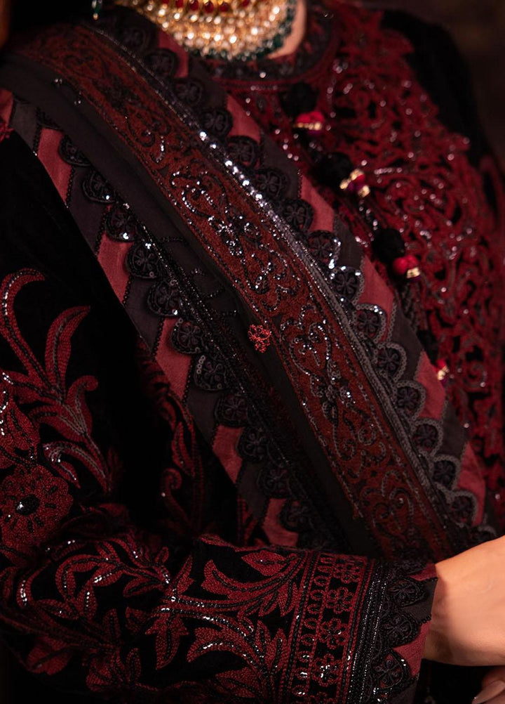 Makhmal By Asim Jofa Embroidered Velvet Suits Unstitched 3 Piece AJ23MK AJMM-12 - Wedding Collection