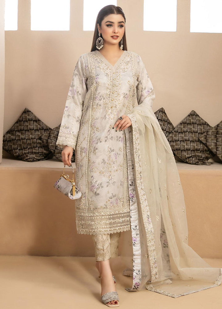 Malani By Tawakkal Fabrics Embroidered Organza Suits Unstitched 4 Piece TWF23ML D-9364 - Formal Collection