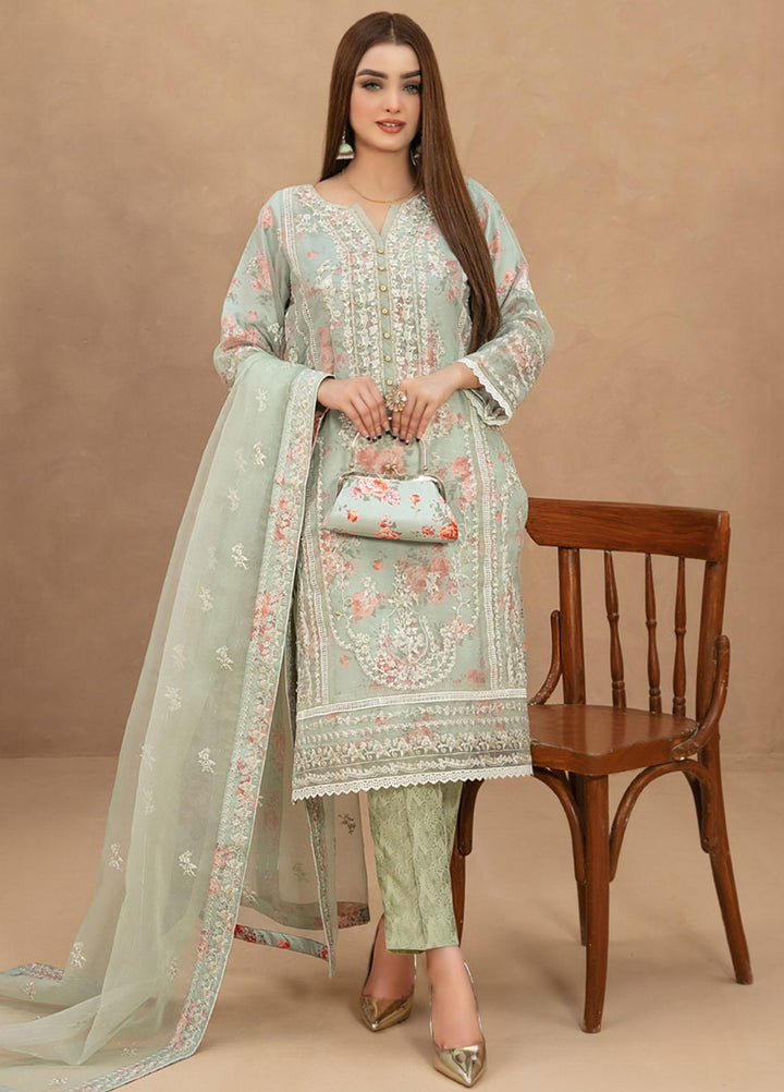 Malani By Tawakkal Fabrics Embroidered Organza Suits Unstitched 4 Piece TWF23ML D-9367 - Formal Collection