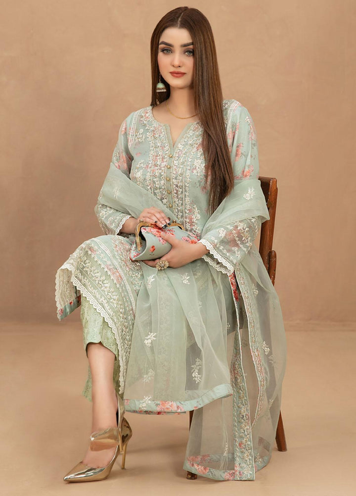 Malani By Tawakkal Fabrics Embroidered Organza Suits Unstitched 4 Piece TWF23ML D-9367 - Formal Collection
