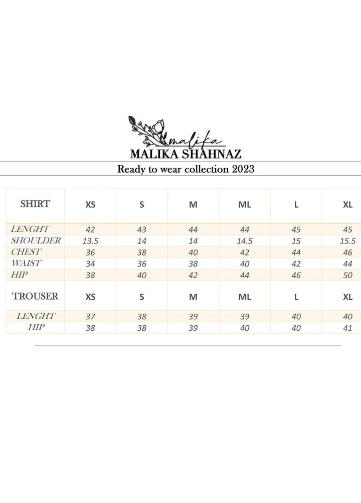 Malika Shahnaz Pret Eastern  2 Piece Suit D-05