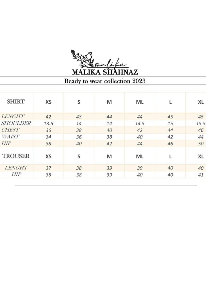 Malika Shahnaz Pret Eastern  2 Piece Suit D-07