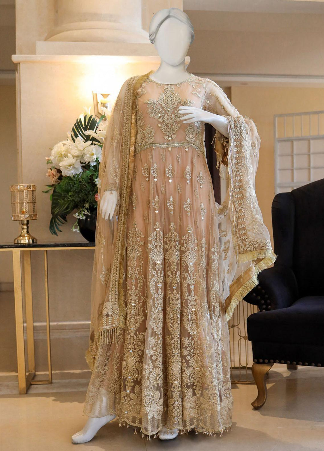 Malika Shahnaz Embroidered Net Suits Unstitched 4 Piece MLS23UF D-01 - Festive Collection