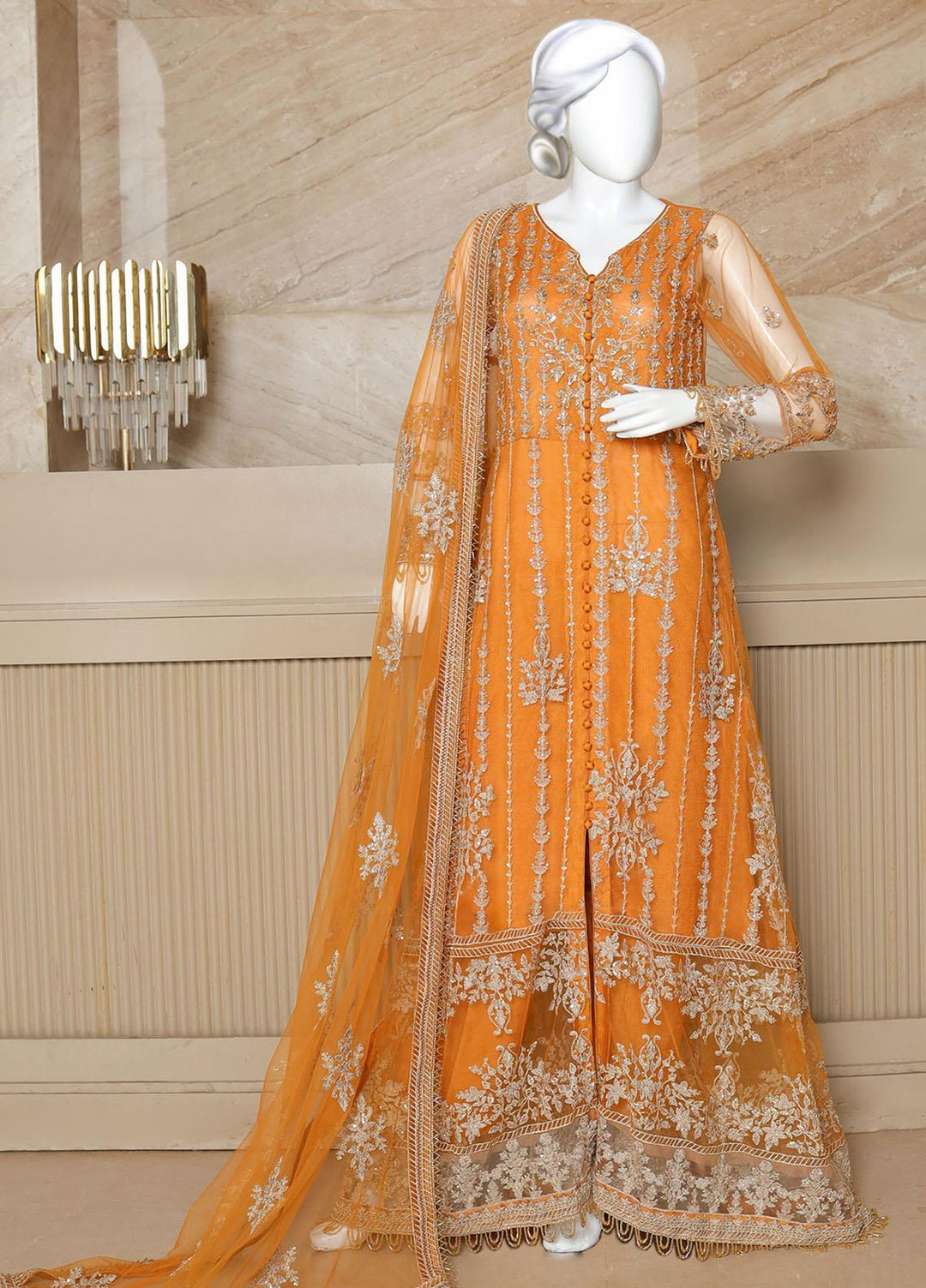 Malika Shahnaz Embroidered Net Suits Unstitched 4 Piece MLS23UF D-03 - Festive Collection