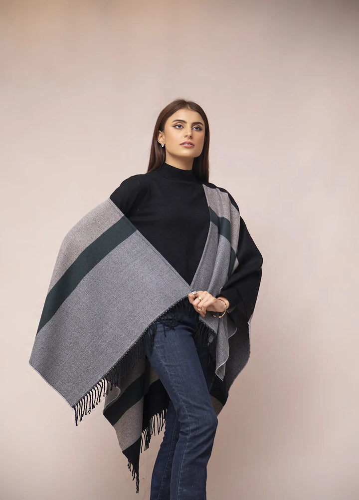 Manahils Polyester Luxury Cape Shawl 025