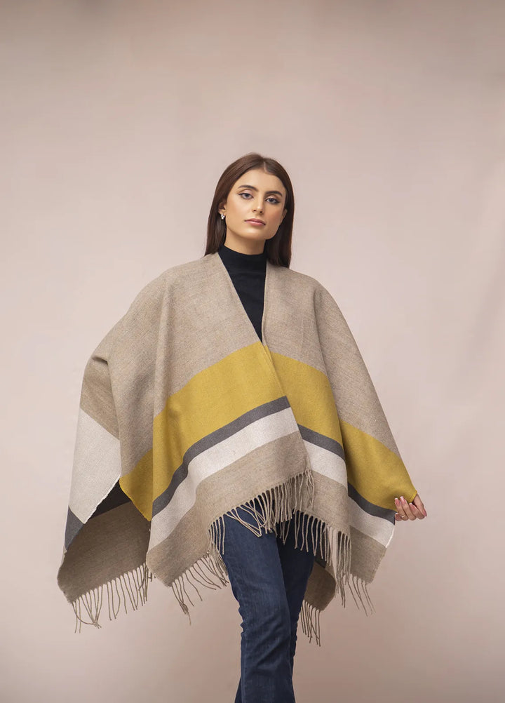 Manahils Polyester Luxury Cape Shawl 033