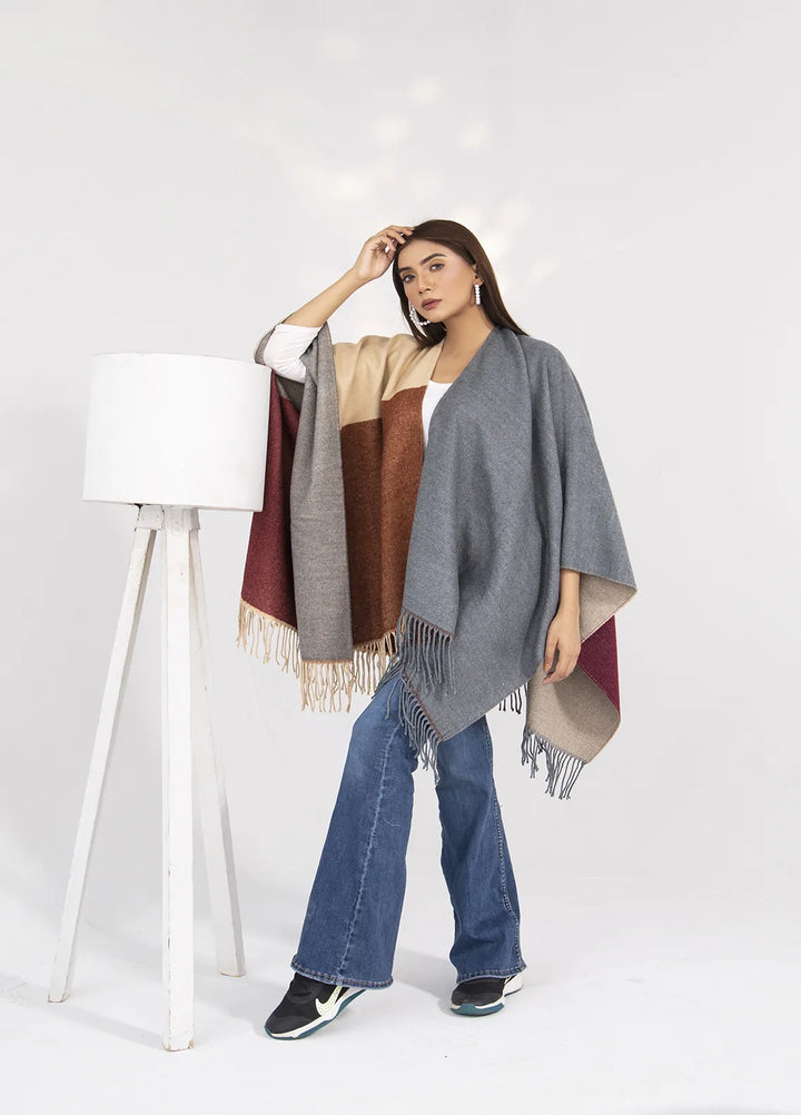 Manahils Polyester Luxury Cape Shawl 09