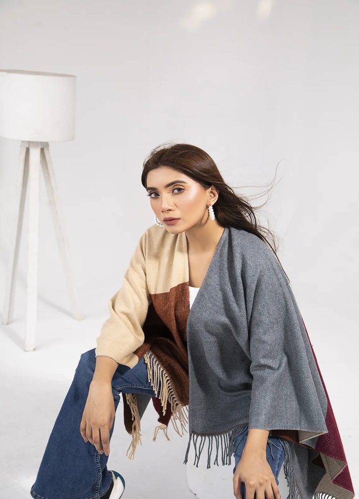 Manahils Polyester Luxury Cape Shawl 09