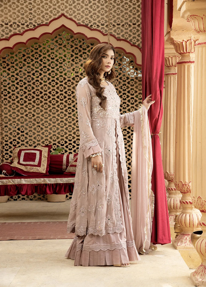 Manahils Pret Embroidered Chiffon 3 Piece Suit B 006 Lilac