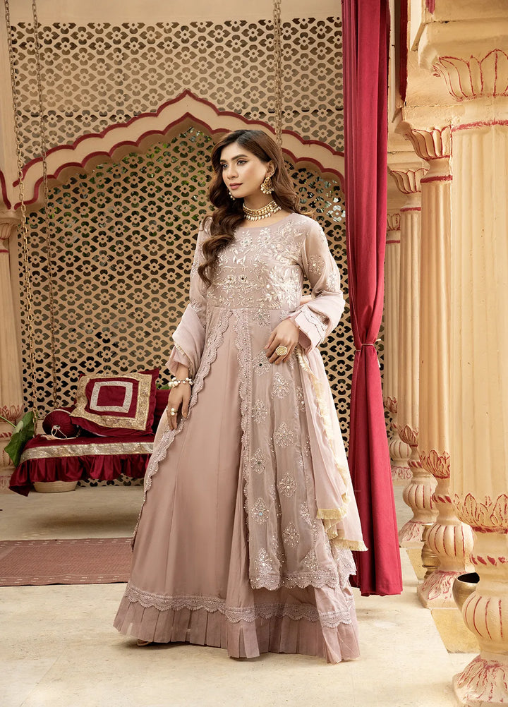 Manahils Pret Embroidered Chiffon 3 Piece Suit B 006 Lilac