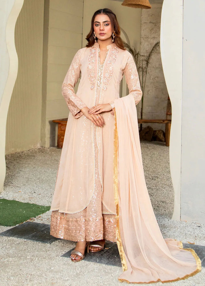 Manahils Pret Embroidered Chiffon 3 Piece Suit K-147
