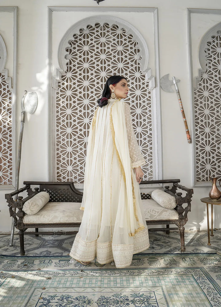 Manahils Pret Embroidered Chiffon 3 Piece Suit KURTI 106 White