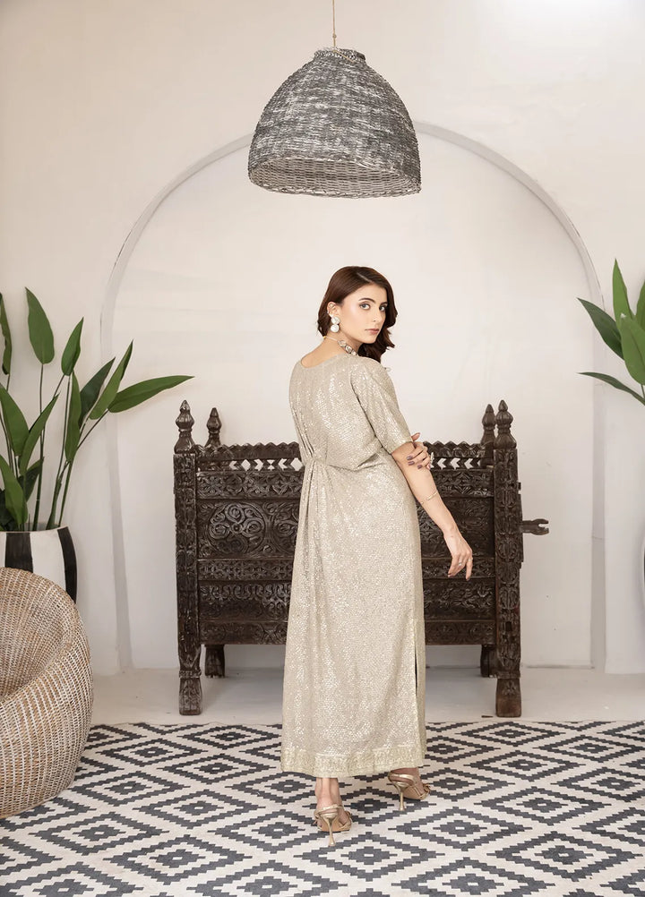 Manahils Pret Embroidered Chiffon 2 Piece Suit Wa 03-Beige