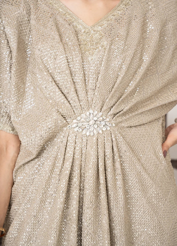 Manahils Pret Embroidered Chiffon 2 Piece Suit Wa 03-Beige