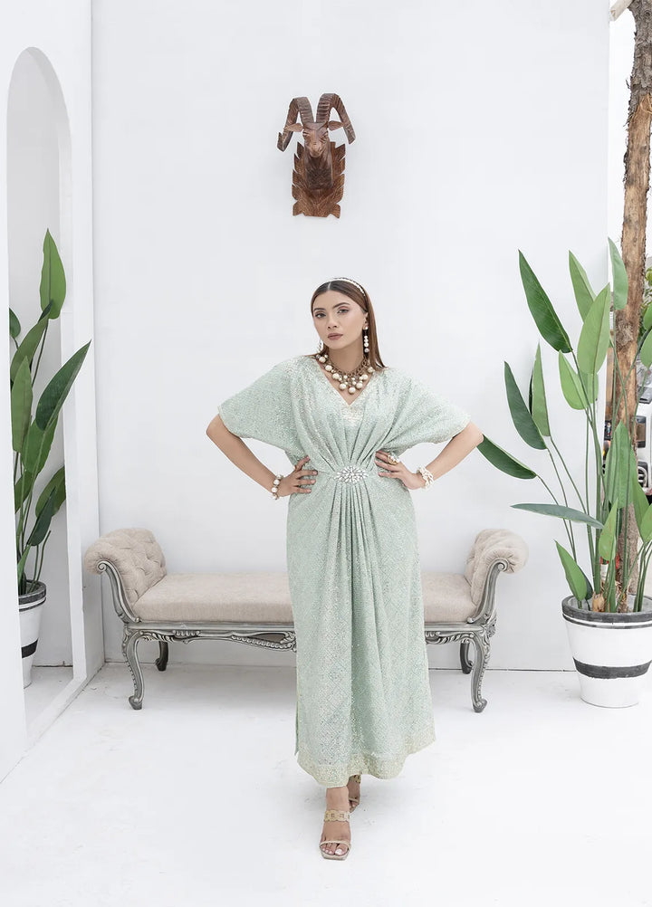 Manahils Pret Embroidered Chiffon 2 Piece Suit Wa 03-Pastel Green