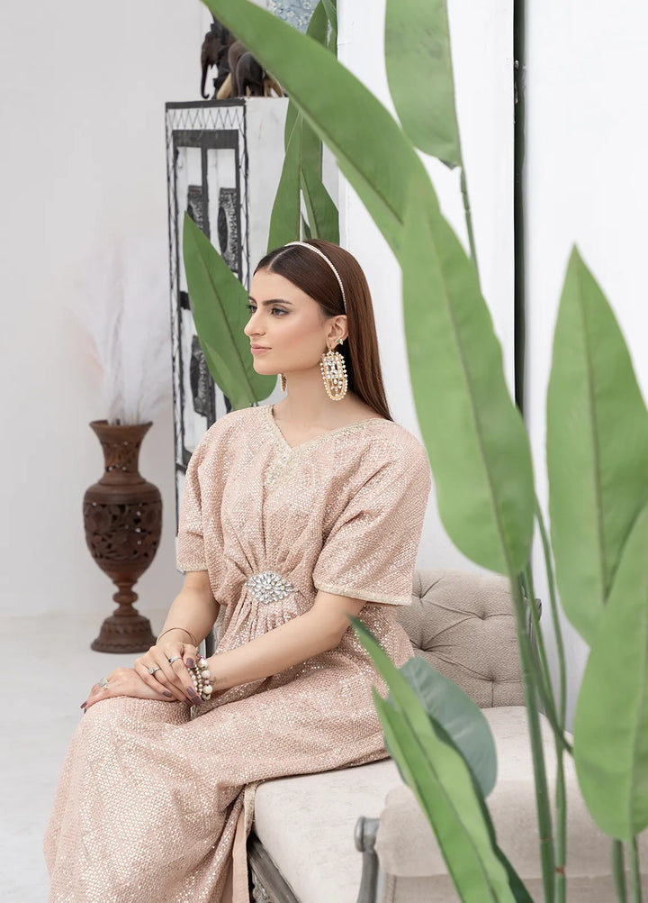 Manahils Pret Embroidered Chiffon 2 Piece Suit Wa 03-Peach