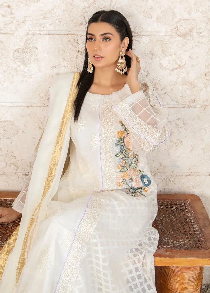 Manahils Pret Embroidered Organza 3 Piece Suit K-139
