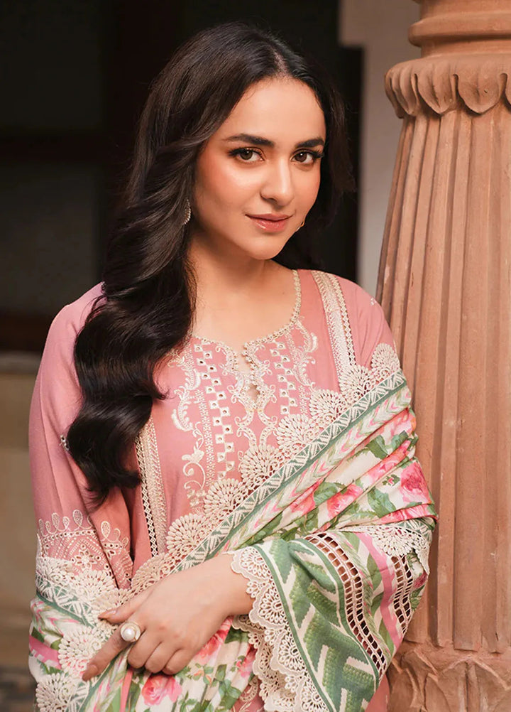 Manara Embroidered Karandi Suit Unstitched 3 Piece MVK-01 Blush - Winter Collection