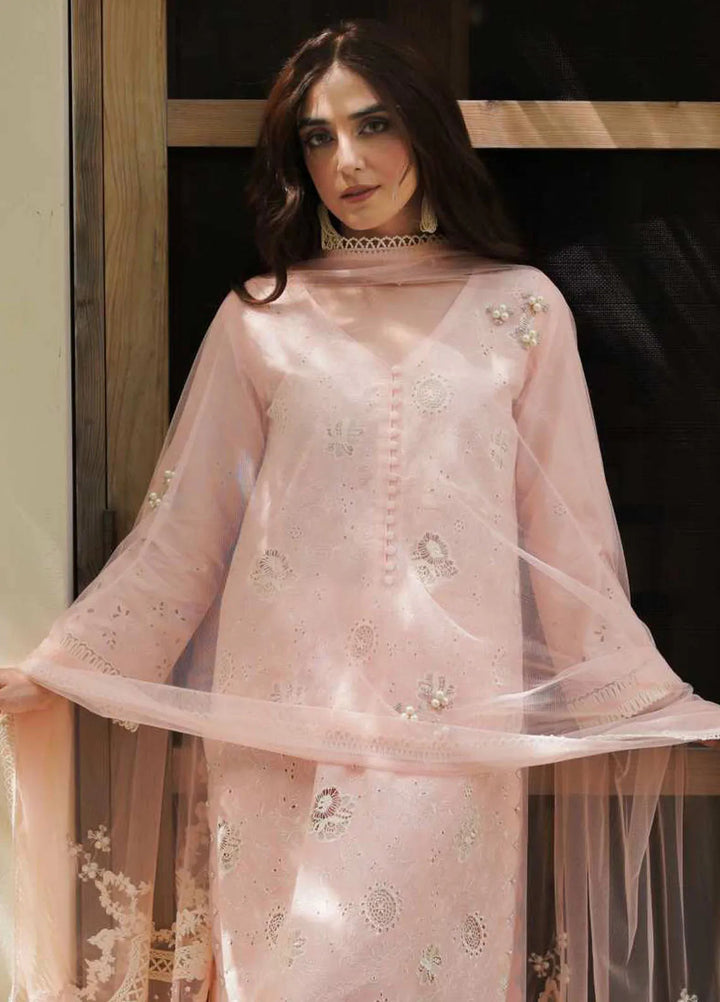 Manara Embroidered Lawn Suit Unstitched 3 Piece MNA24L ML-02 Primrose - Luxury Collection