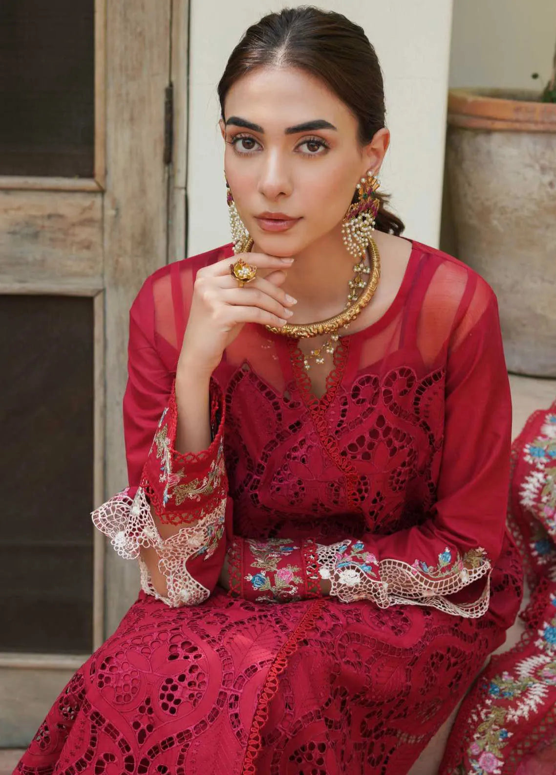 Manara Embroidered Lawn Suits Unstitched 3 Piece MNA21K 02 ANGELIC TEASE - Luxury Collection main image 1