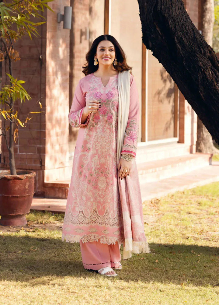 Manara Embroidered Twill linen Suit Unstitched 3 Piece MNA24LW LW-05 Guluna - Winter Collection