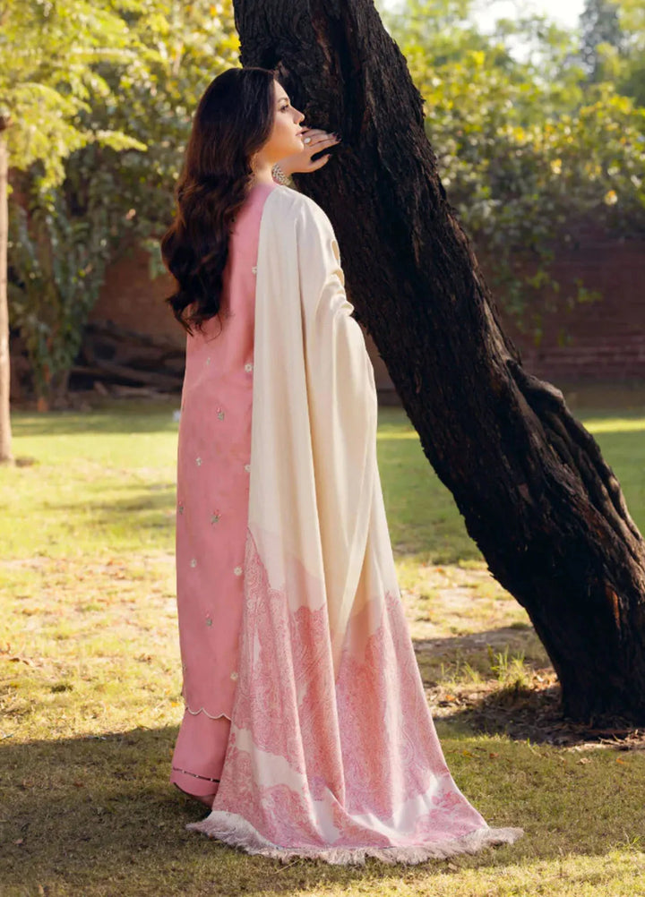 Manara Embroidered Twill linen Suit Unstitched 3 Piece MNA24LW LW-05 Guluna - Winter Collection