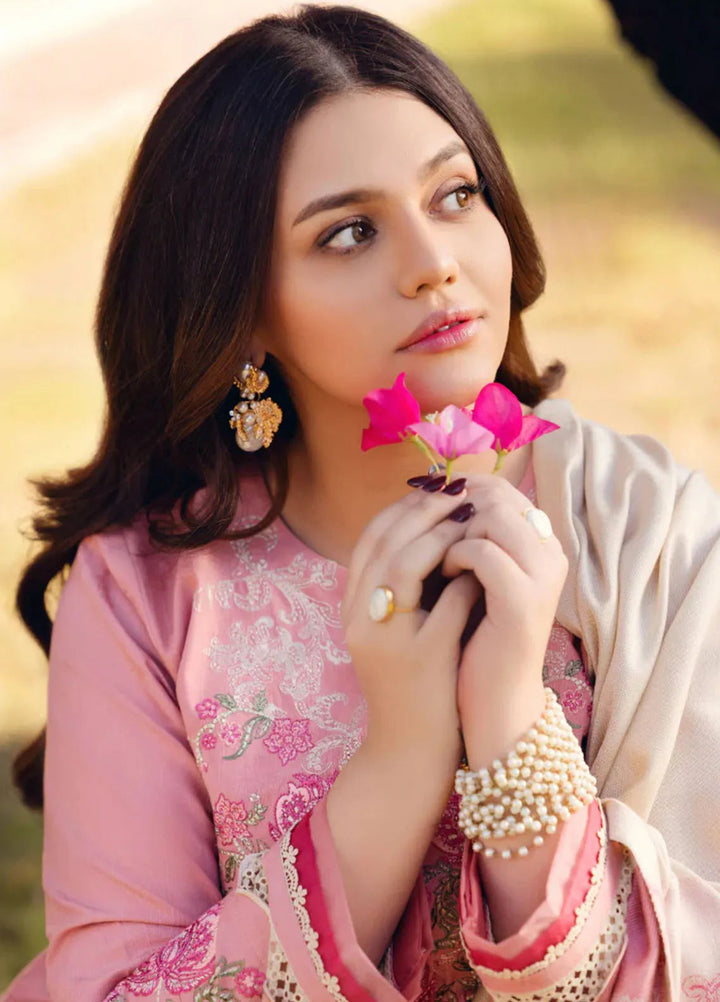 Manara Embroidered Twill linen Suit Unstitched 3 Piece MNA24LW LW-05 Guluna - Winter Collection