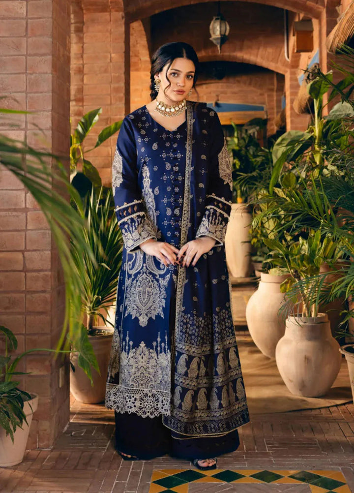 Manara Embroidered Twill linen Suit Unstitched 3 Piece MNA24LW LW-08 Aari - Winter Collection