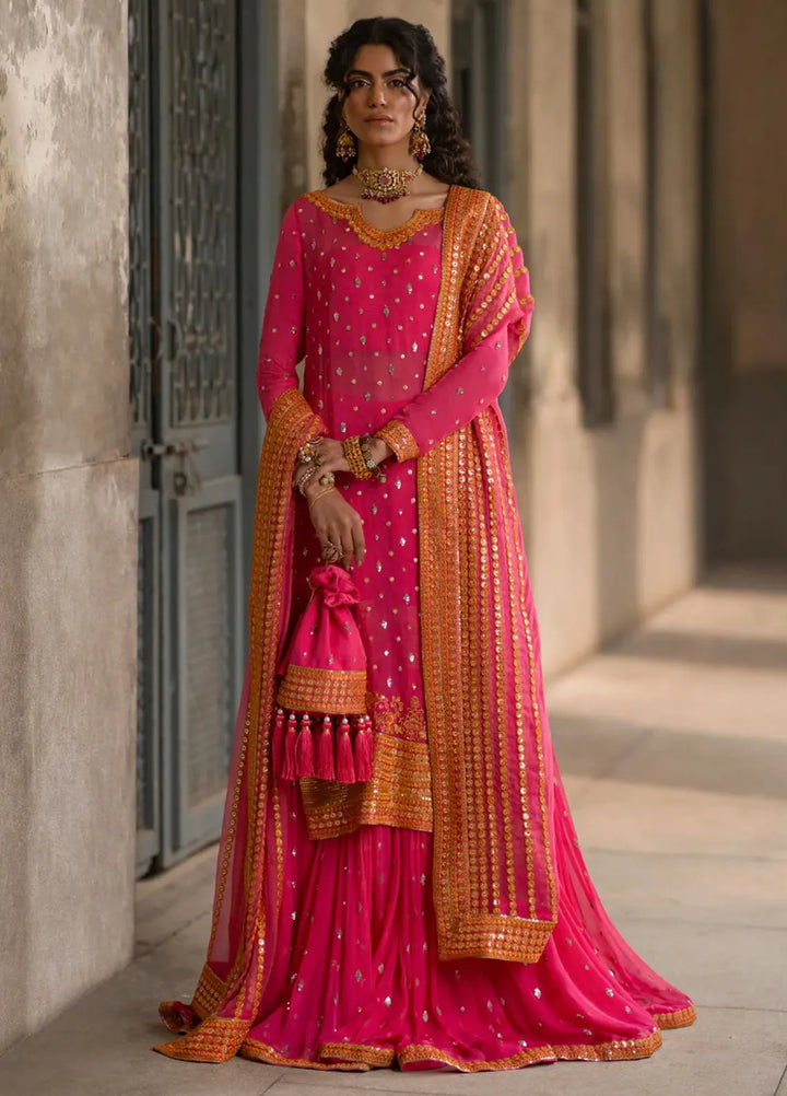 Mannat By Erum Khan Luxury Pret Embroidered Chiffon 3 Piece Suit Rangoli