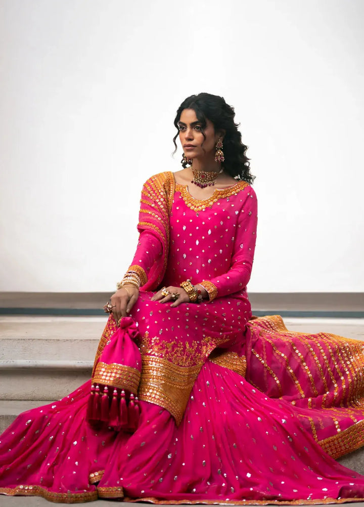 Mannat By Erum Khan Luxury Pret Embroidered Chiffon 3 Piece Suit Rangoli