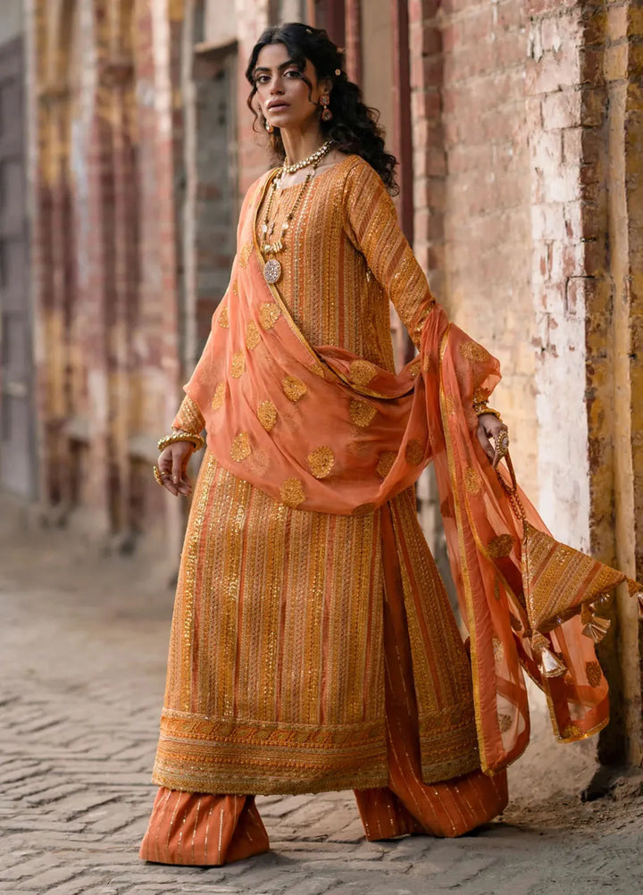 Mannat By Erum Khan Luxury Pret Embroidered zari 3 Piece Suit Shamma