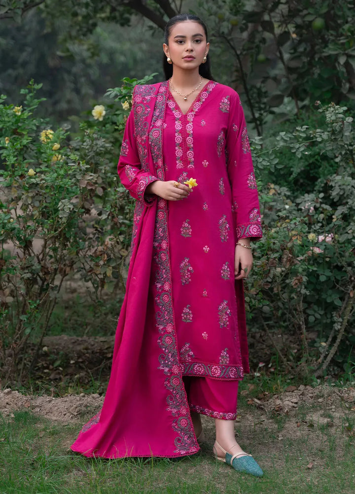 Mannat Clothing Pret Embroidered Khaddar 3 Piece Suit Shafaq