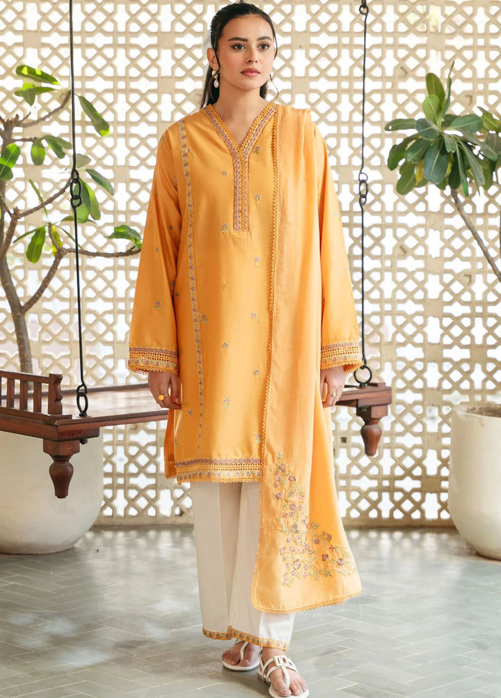 Mannat Clothing Pret Embroidered Lawn 3 Piece Suit Daffodil