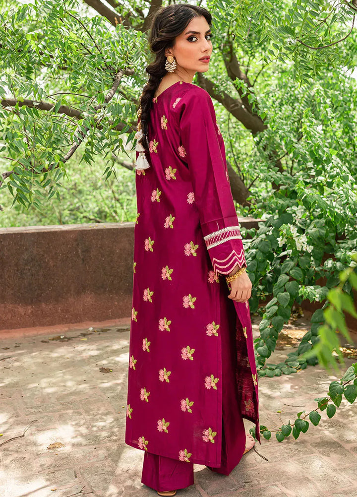 Mannat Pret Embroidered Cotton 2 Piece Suit Gulaab