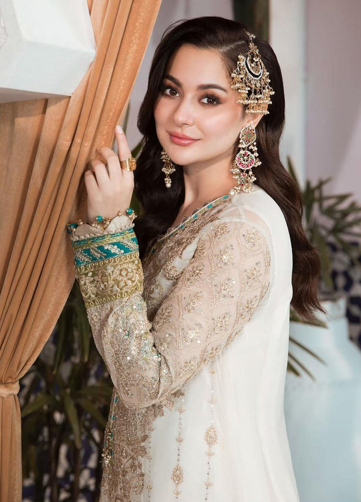 Maria B Embroidered Chiffon Suits Unstitched 3 Piece MB22C D7 - Luxury Collection