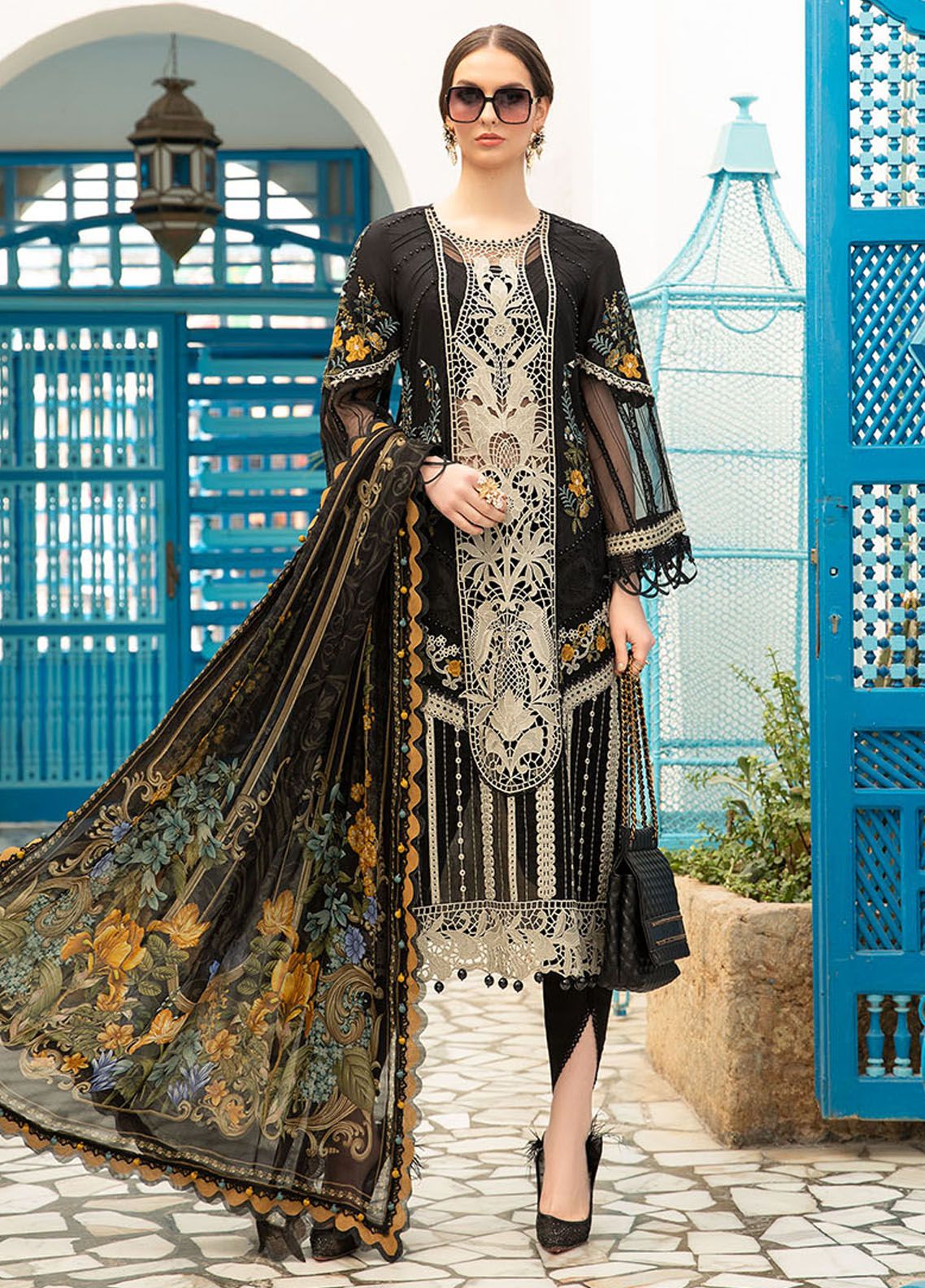 Maria B Embroidered  Suits Unstitched 3 Piece MB24LL 5B - Luxury Lawn Collection