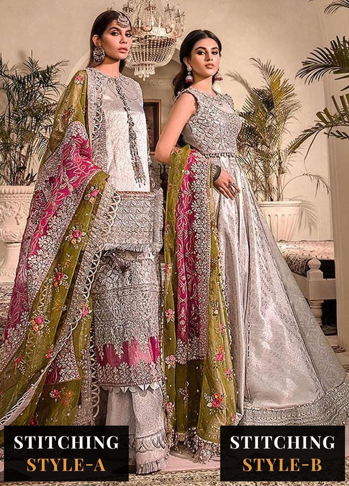 Maria B Embroidered Organza Suits Unstitched 3 Piece MB23MH D1 - Luxury Collection