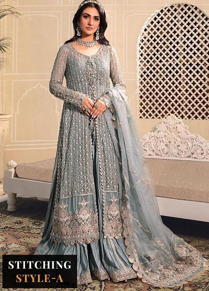 Maria B Embroidered Organza Suits Unstitched 4 Piece MB23MH D2 - Luxury Collection